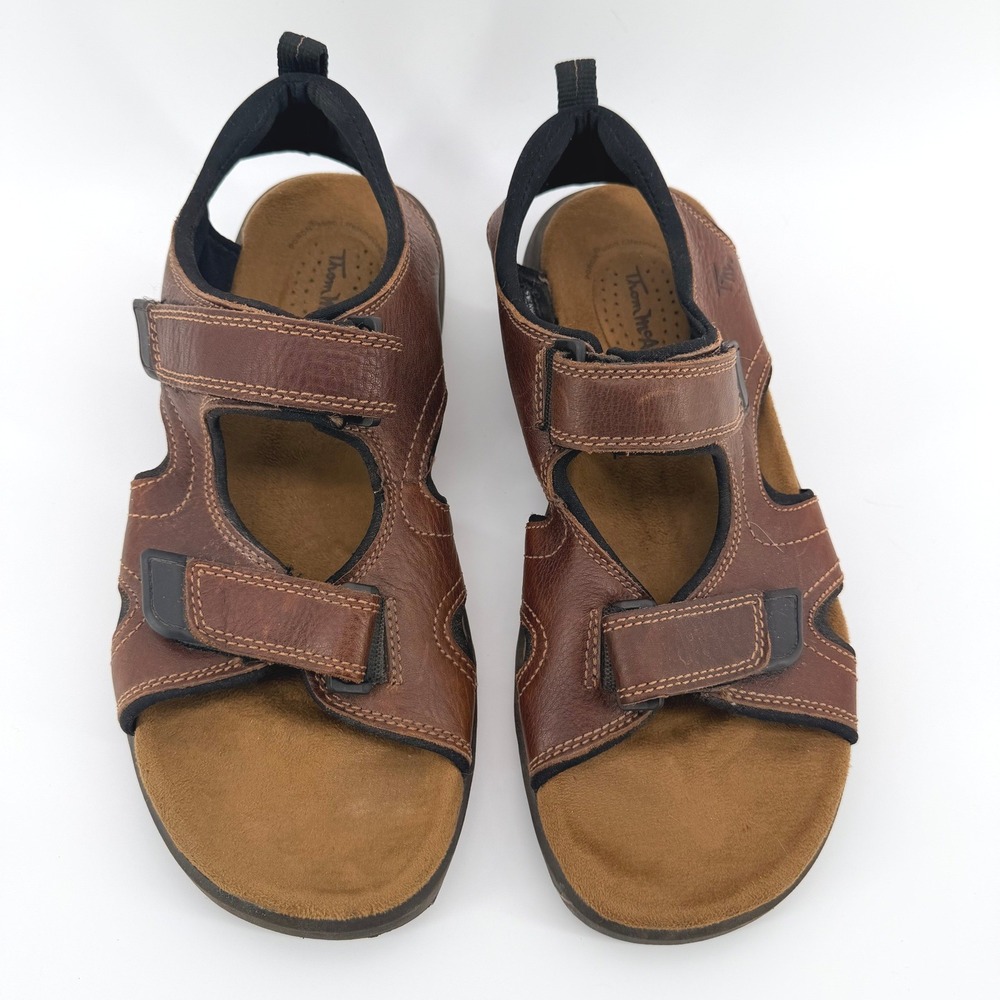 Thom McAn Brown Leather Fisherman Sandals Shock Absorbing Breathable‎ Mens 11